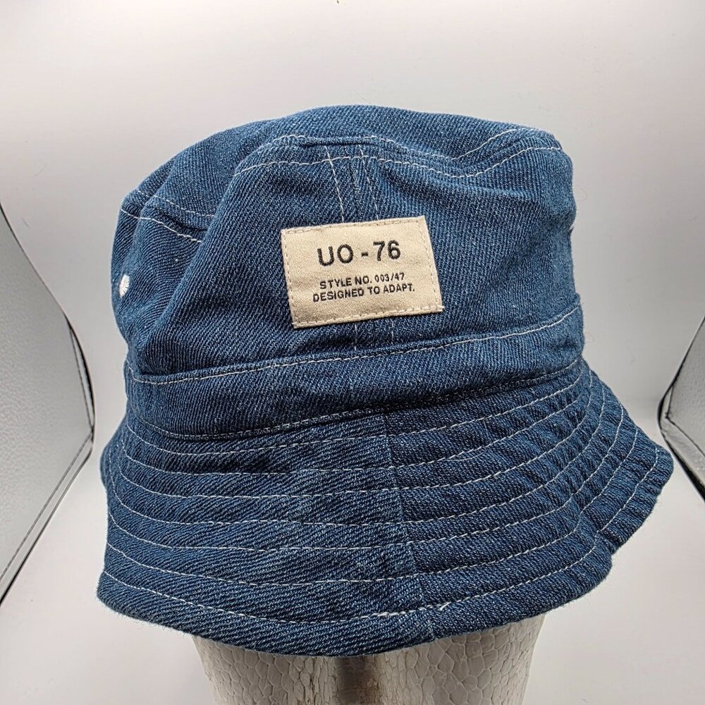 Urban Outfitters UO-76 Womens Denim Blue Bucket Hat Casual Retro Y2k Athleisure
